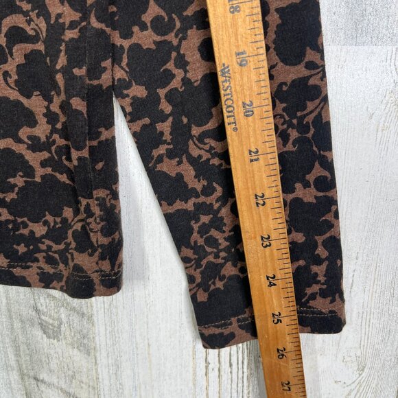 Peruvian Connection Shirt Womens‎ Large Pima Cotton Brown Floral - Picture 9 of 9